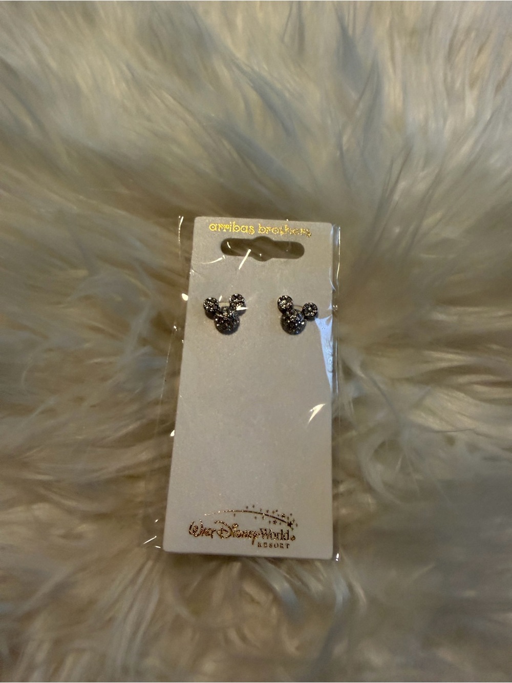 Michael Kors Silver Crystal Mickey Mouse Stud Earrings